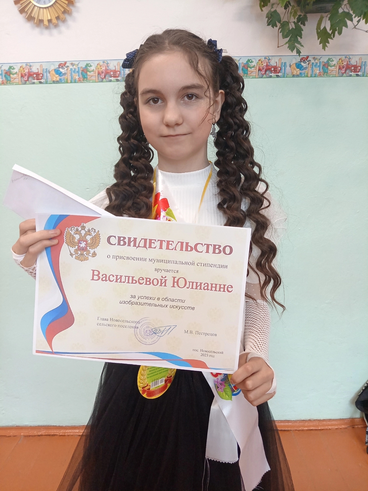 Семи ученикам Новосельской сельской школы присвоена муниципальная стипендия за достижения в разных областях.