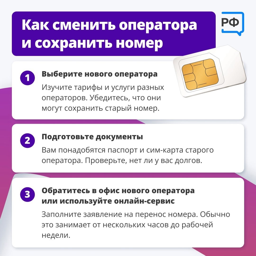 Смена своего оператора связи, сохранив номер телефона.